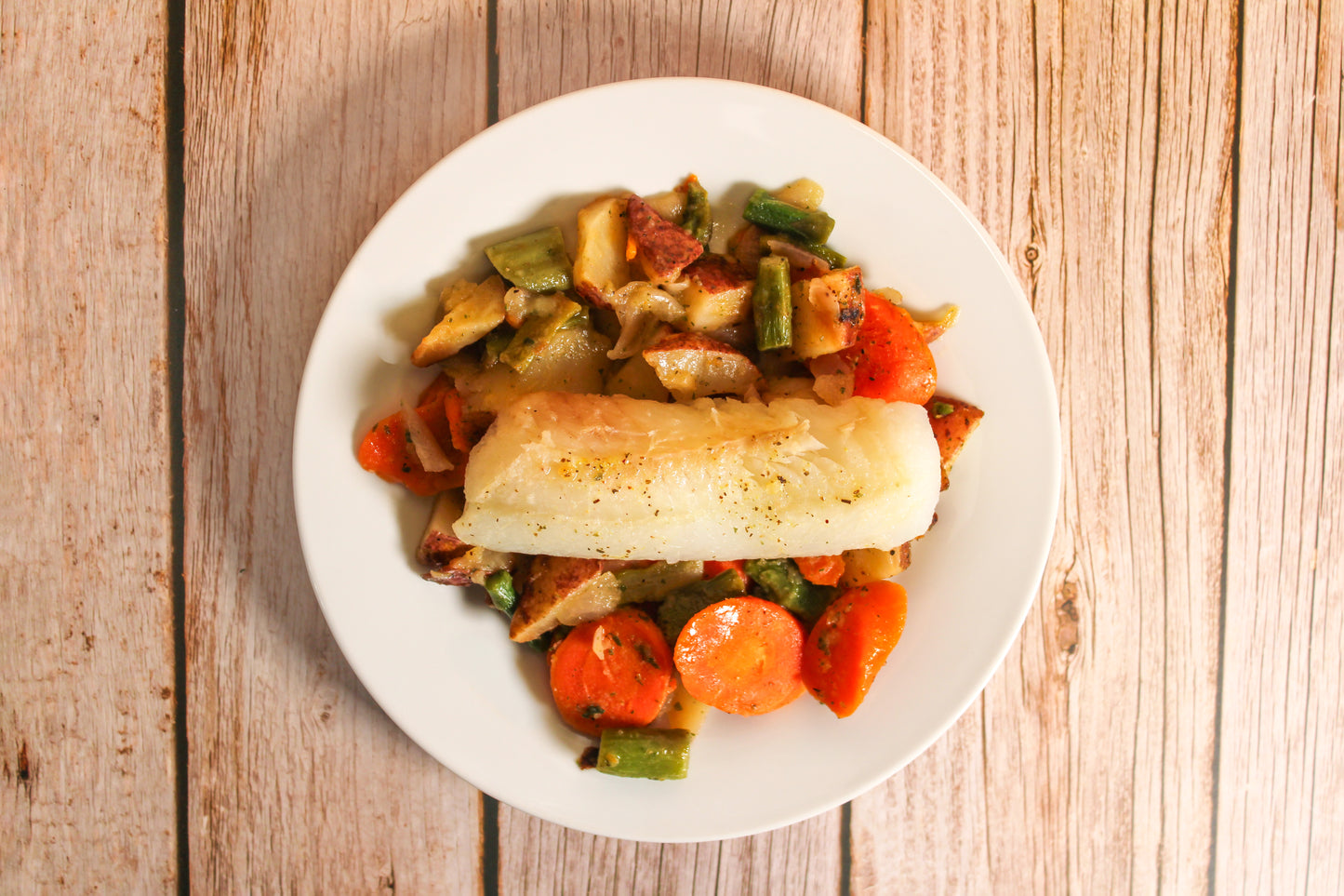 Lemon & Herb Cod with Potatoes & Vegetables