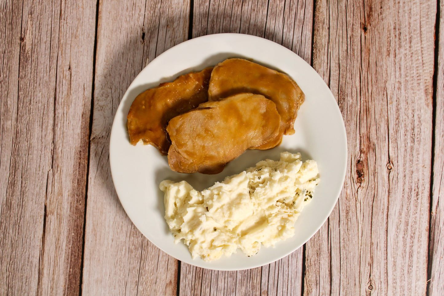 Roast Pork Loin in Gravy with Mashed Potatoes