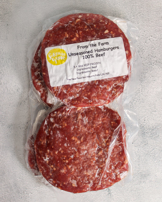 Unseasoned Hamburgers 100% Beef (4pk x 6oz)